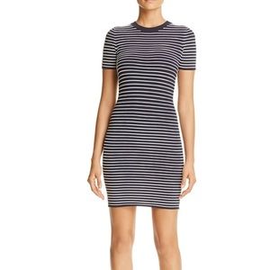Beautiful navy blue and white striped dress by Michael Kors